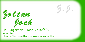 zoltan joch business card